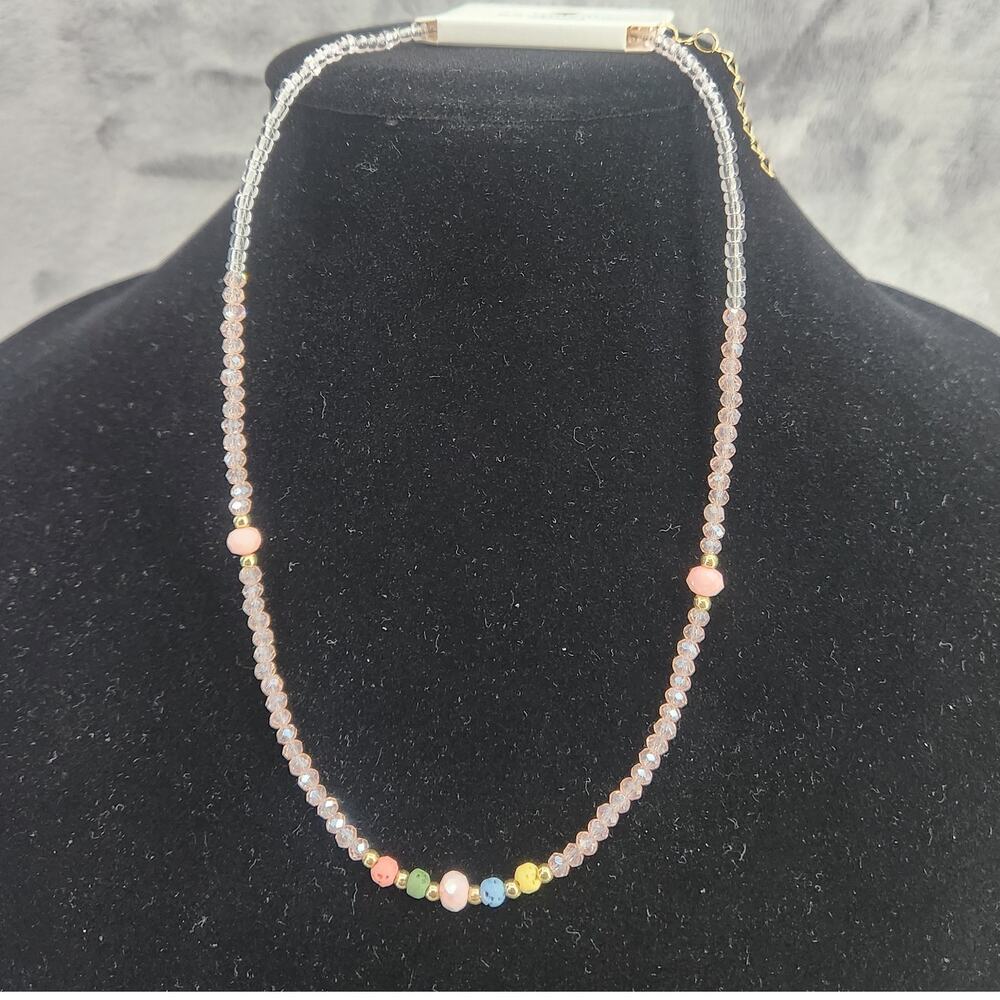 Pink Beaded Necklace - Fashion Jewelry - Exquisite Crystal Collection